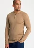 Cotton Traders Pale Camel Long Sleeve Grandad Base Layer Top - 2XL Image 2
