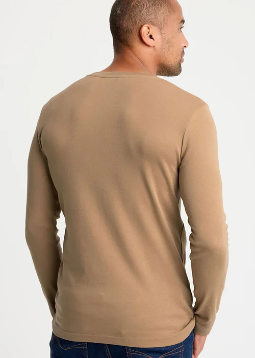 Cotton Traders Pale Camel Long Sleeve Grandad Base Layer Top - 2XL Image 3