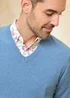 Cotton Traders Powder Blue Cotton V-Neck Jumper - 2XL Image 3