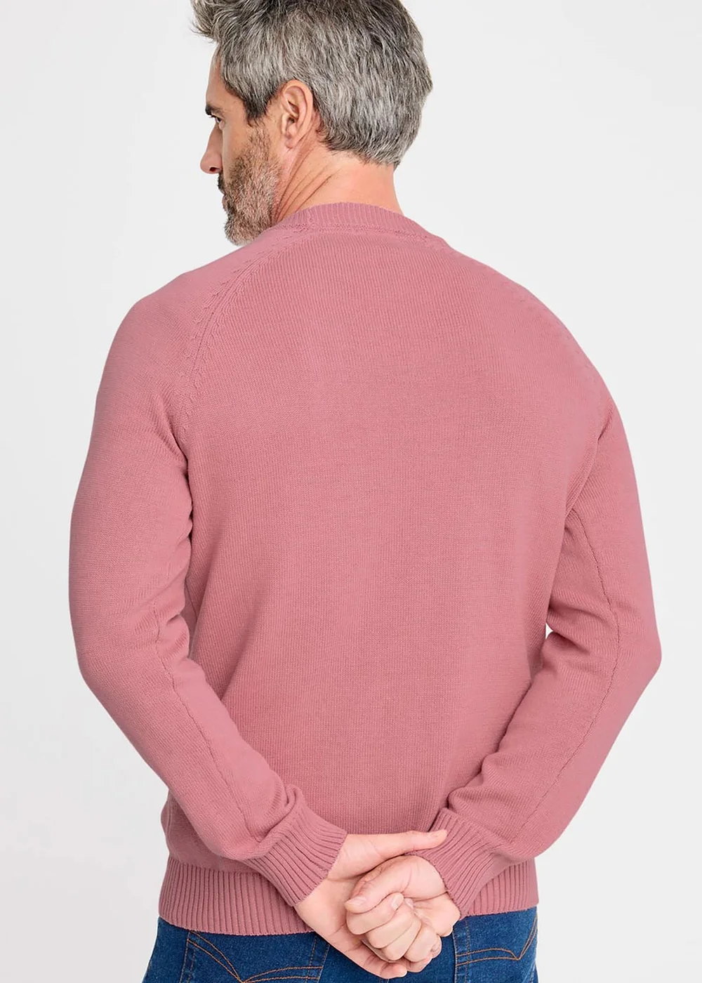 Cotton Traders Washed Pink Cotton Crew Neck Jumper - 2XL Image 2