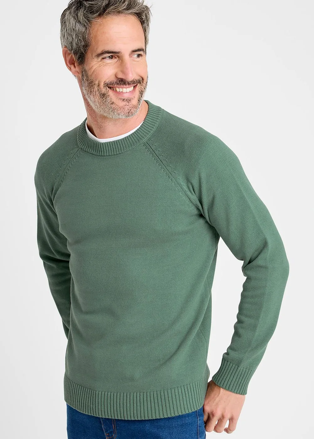 Cotton Traders Sea Green Cotton Crew Neck Jumper - 4XL Image 1