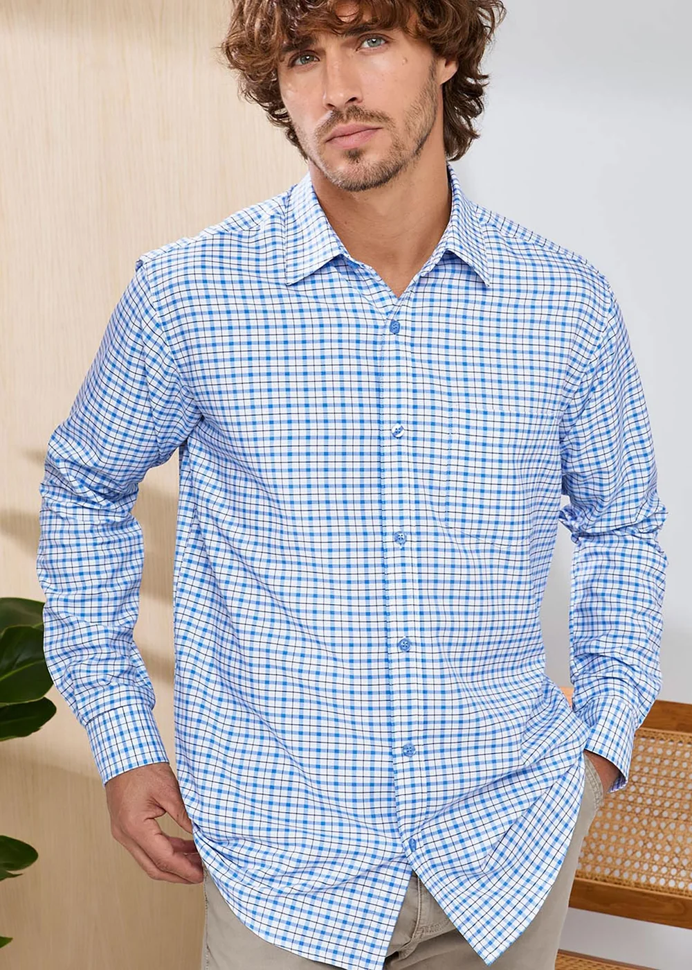 Cotton Traders Powder Blue Signature Long Sleeve Soft Touch Shirt - 2XL Image 1