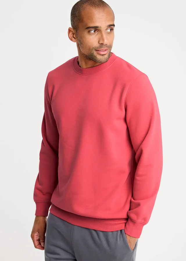 Cotton Traders Deep Coral Crew Neck Sweatshirt