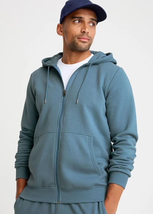 Cotton Traders Washed Aqua Hooded Zip Through Sweat Top - 3XL Image 4