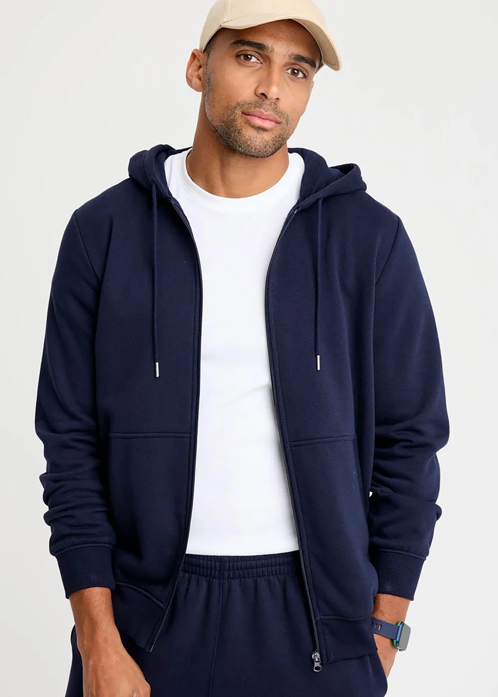 Cotton Traders Navy Hooded Zip Through Sweat Top - 2XL Image 4