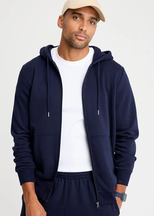 Cotton Traders Navy Hooded Zip Through Sweat Top - 2XL Image 4