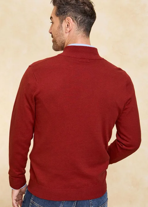 Cotton Traders Rust Luxury Merino Half Zip Jumper - 3XL Image 3