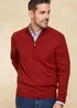 Cotton Traders Rust Luxury Merino Half Zip Jumper - 3XL Image 2