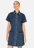 Yumi Blue Denim Stretch Shirt Dress With Pocket Details - 14 Image 1