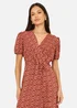 Yumi Brown Spot Wrap Midi Dress - 14 Image 3