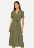 Yumi Green Spot Wrap Midi Tea Dress - 16 Image 1