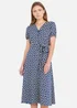 Yumi Navy Floral Midi Shirt Dress - 8 Image 1