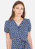 Yumi Navy Floral Midi Shirt Dress - 8 Image 3