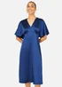 Yumi Navy Satin Midi Kimono Dress - 18 Image 1