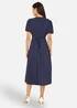 Yumi Navy Spot Wrap Midi Tea Dress - 14 Image 2