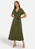 Yumi Green Ruffle Collar Midi Shirt Dress - 12 Image 2