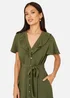 Yumi Green Ruffle Collar Midi Shirt Dress - 12 Image 3