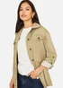 Yumi Green Utility Jacket With Drawstring Waist & Stripe Lining - 18 Image 3