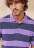 Cotton Traders Soft Iris Signature Short Sleeve Textured Stripe Polo Shirt - 4XL Image 3