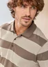 Cotton Traders Mocha Signature Short Sleeve Textured Stripe Polo Shirt - 4XL Image 3