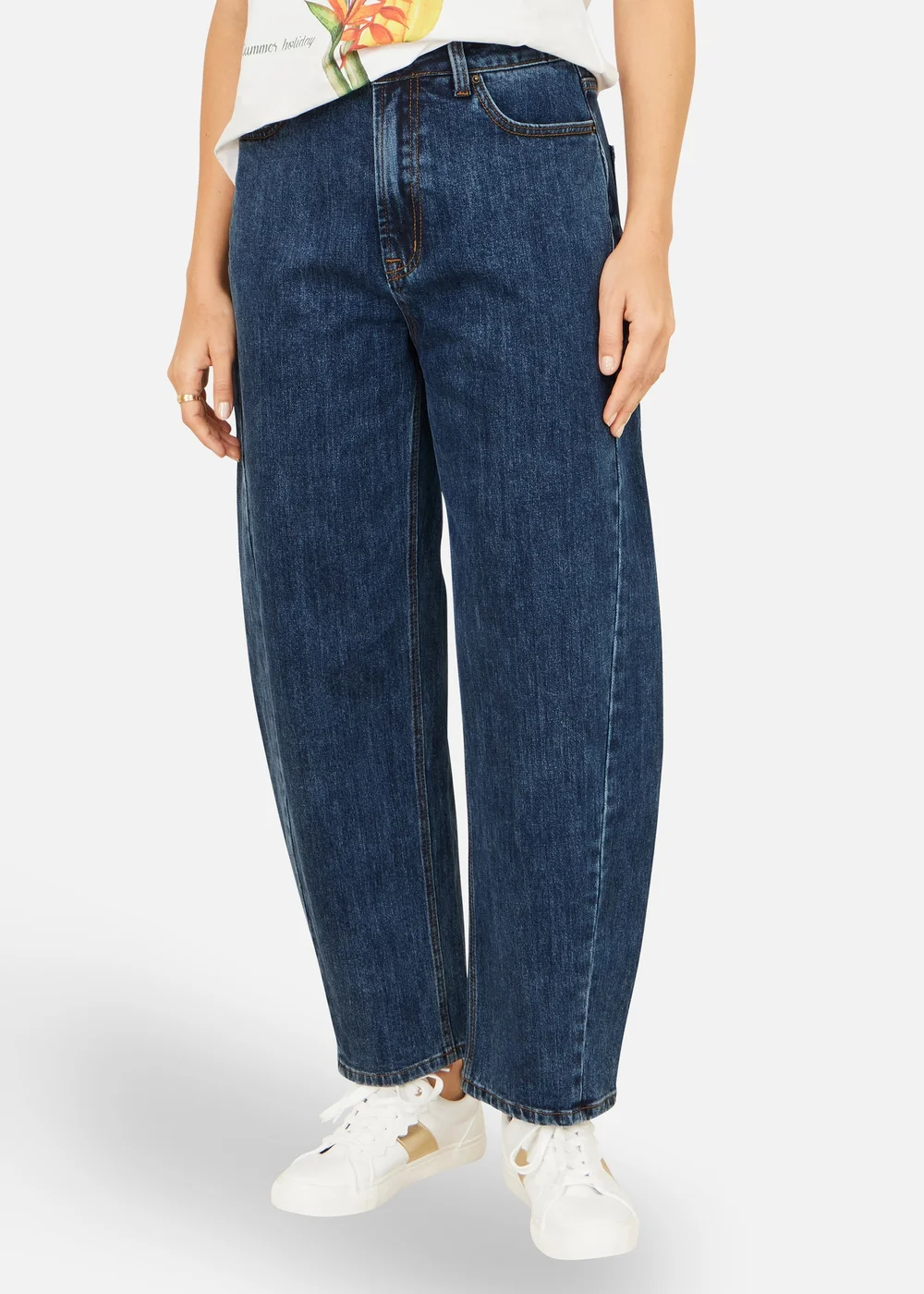 Yumi Blue Denim Barrel Relaxed Fit Jeans - 8 Image 3