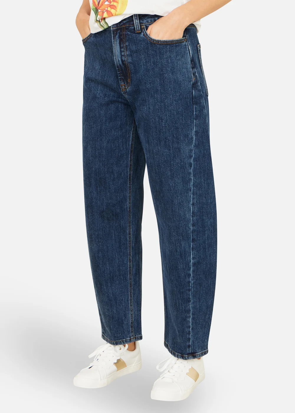 Yumi Blue Denim Barrel Relaxed Fit Jeans - 8 Image 1