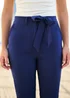 Yumi Navy Stretch Capri Pants With Tie Belt - 12 Image 3