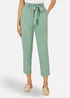 Yumi Green Stretch Capri Pants With Tie Belt - 12 Image 2
