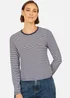 Yumi Navy Striped Jersey Long Sleeve T-Shirt - 16 Image 1