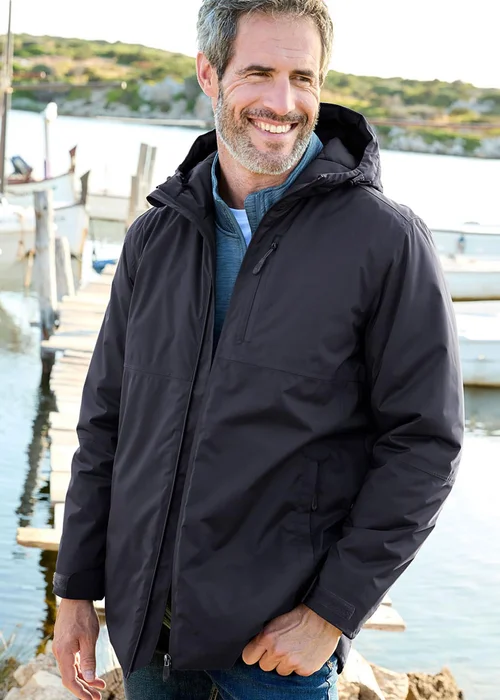 Cotton Traders Anthracite Quilt Lined Waterproof Jacket - 3XL Image 1