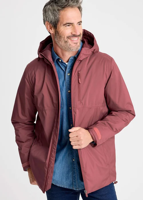 Cotton Traders Pink Heather Quilt Lined Waterproof Jacket - 3XL Image 1