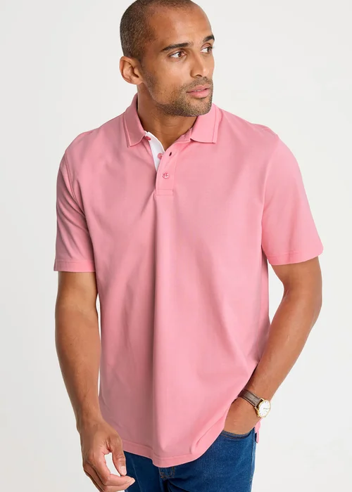 Cotton Traders Soft Pink Short Sleeve Polo Shirt - 5XL Image 2