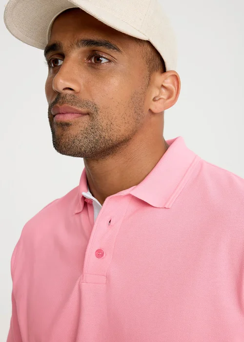 Cotton Traders Soft Pink Short Sleeve Polo Shirt - 5XL Image 4