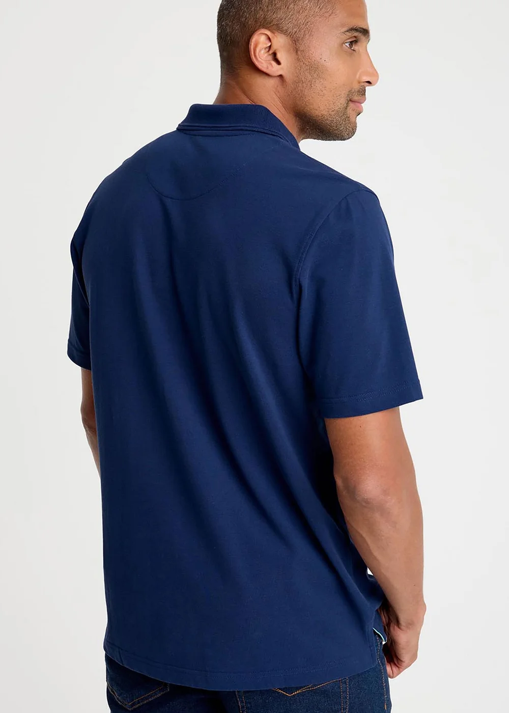 Cotton Traders Atlantic Blue Short Sleeve Polo Shirt - 4XL Image 3