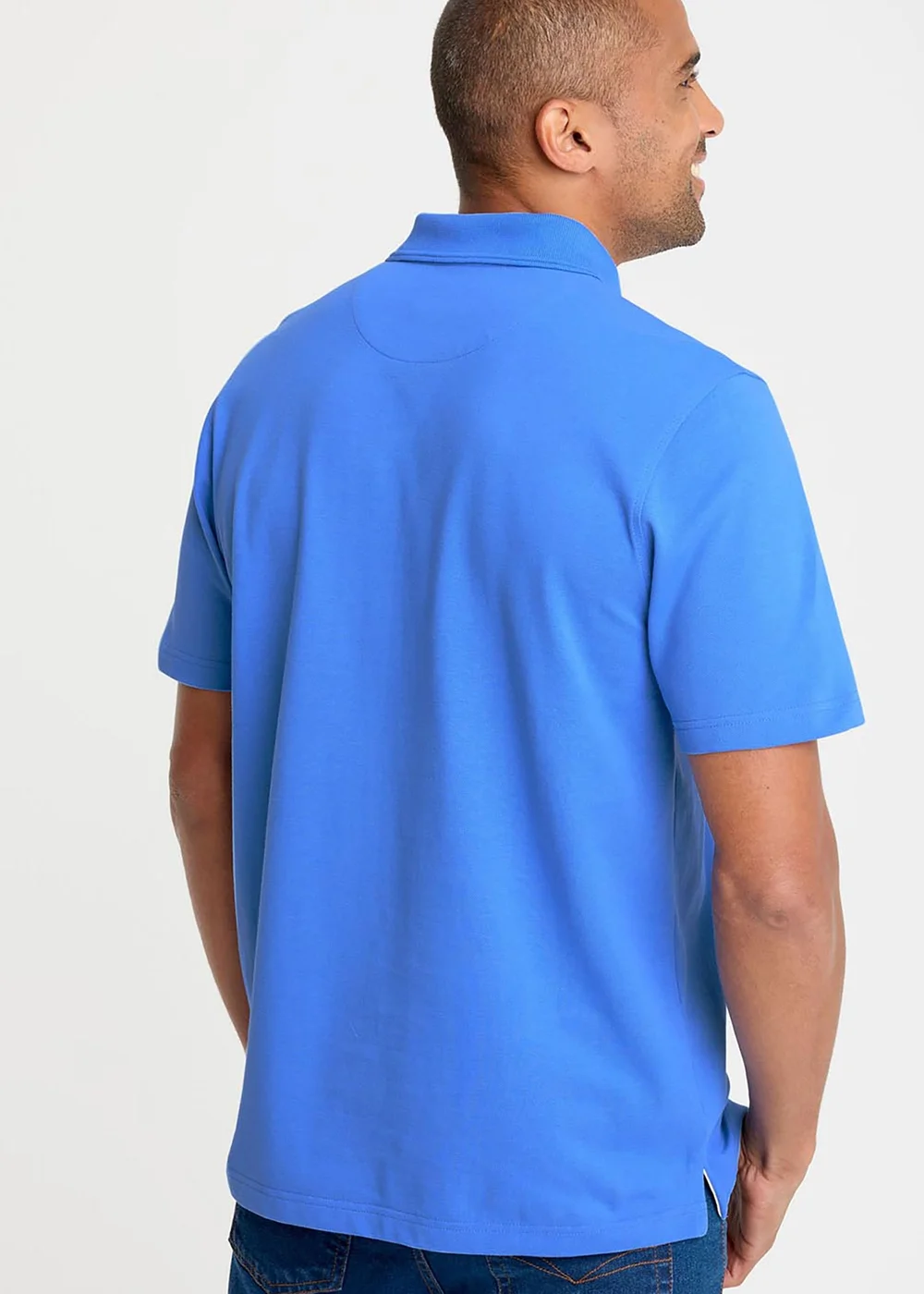 Cotton Traders French Blue Short Sleeve Polo Shirt - 2XL Image 3