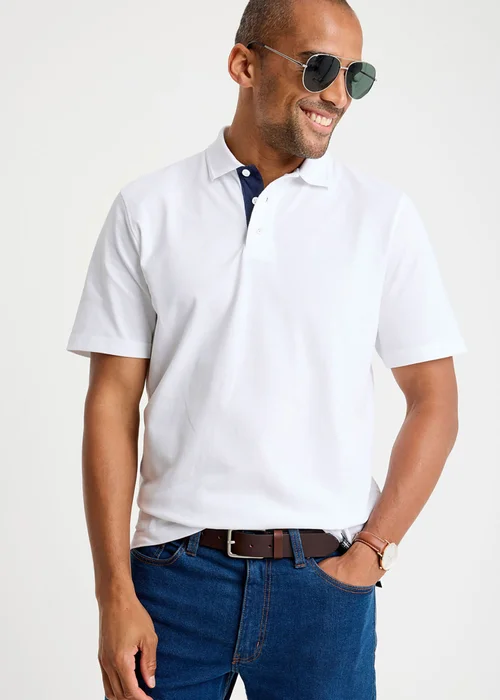 Cotton Traders White Short Sleeve Polo Shirt - 4XL Image 1