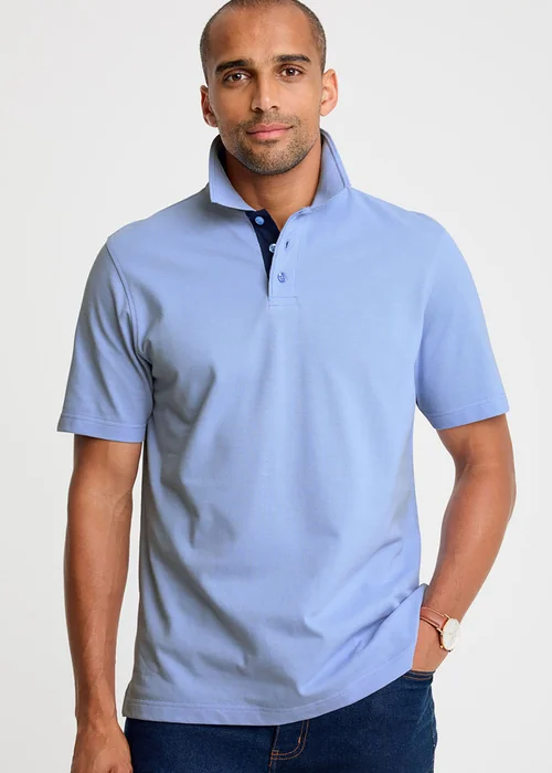 Cotton Traders Blue Sky Short Sleeve Polo Shirt - 5XL Image 2