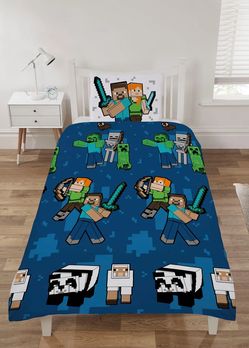 Minecraft Dark Blue Duvet Set Beddings - Single Image 1