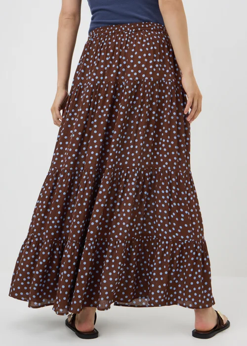 Blue Spot Print Cheesecloth Maxi Skirt - 22 Image 2