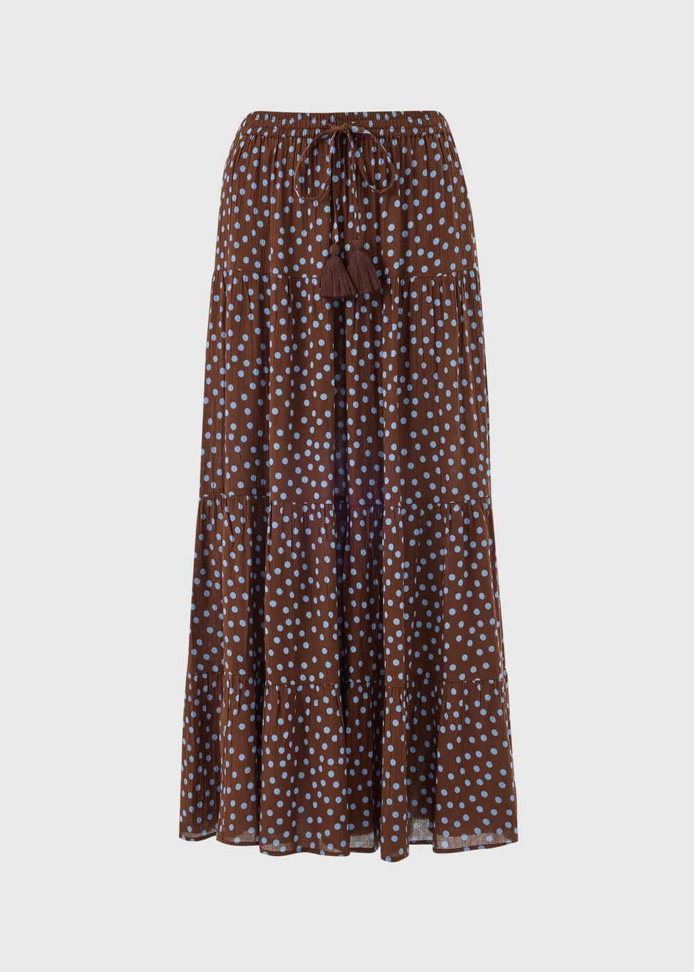 Blue Spot Print Cheesecloth Maxi Skirt - 22 Image 4