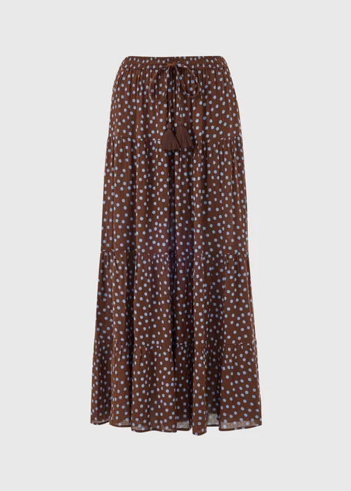Blue Spot Print Cheesecloth Maxi Skirt - 22 Image 4