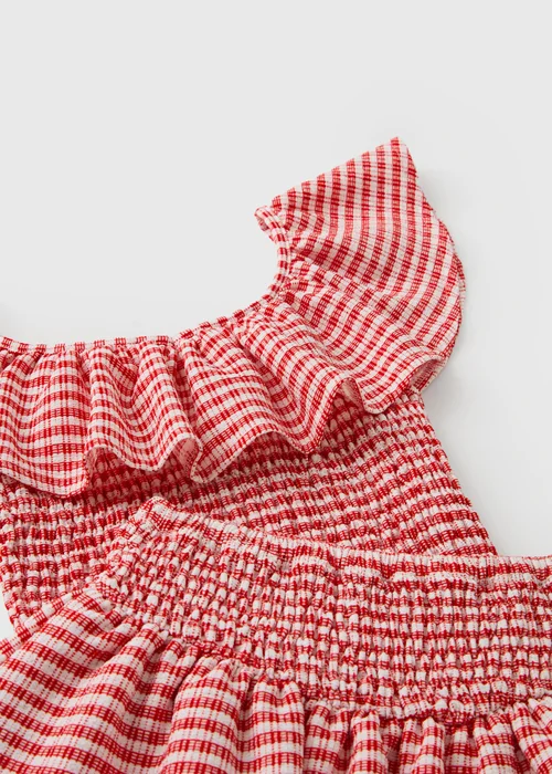 Girls Red Gingham Top & Skirt Set (7-15yrs) - 7 Yrs Image 2