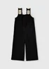 Girls Black Crinkle Crochet Jumpsuit (7-15yrs) - 7 Yrs Image 1