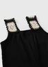 Girls Black Crinkle Crochet Jumpsuit (7-15yrs) - 7 Yrs Image 2