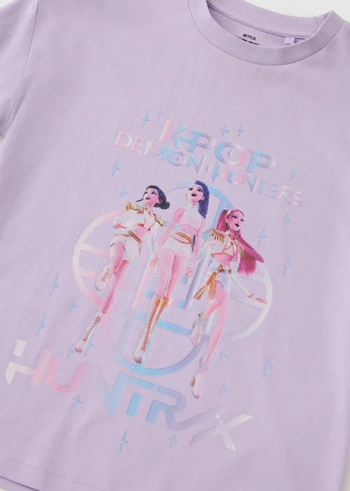 KPop Demon Hunters Girls Lilac Huntrix T-Shirt (5-13yrs) - 10-11 yrs Image 2