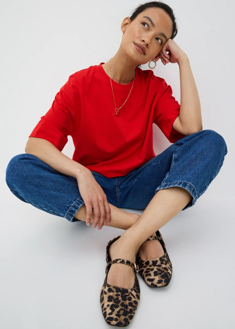 Red Boxy T-Shirt - S Image 1