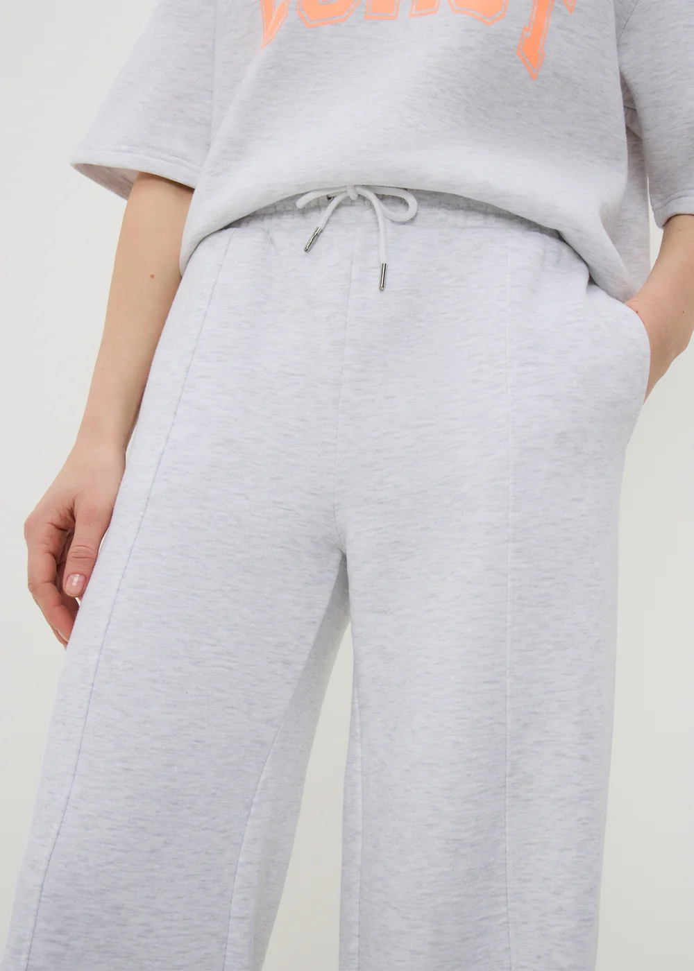 Grey Wide Leg Jogging Bottoms - S Image 3