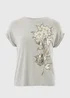 Grey Floral Foil T-Shirt - 8 Image 1