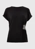 Black Embellished Waist T-Shirt - 8 Image 1