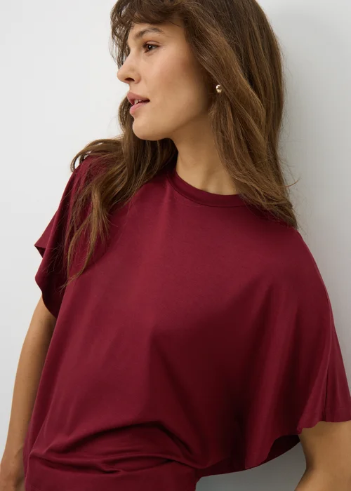 Burgundy Cape Sleeve Top - 22 Image 2